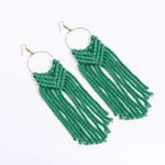 Cercei macrame impletit, verzi, Louiza C2 fotografia produsului
