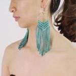 Cercei macrame impletit, verzi, Louiza C2 fotografia produsului View 2 S