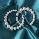 Cercei Hoop, cu perle, argintii, Mairid C4 fotografia produsului