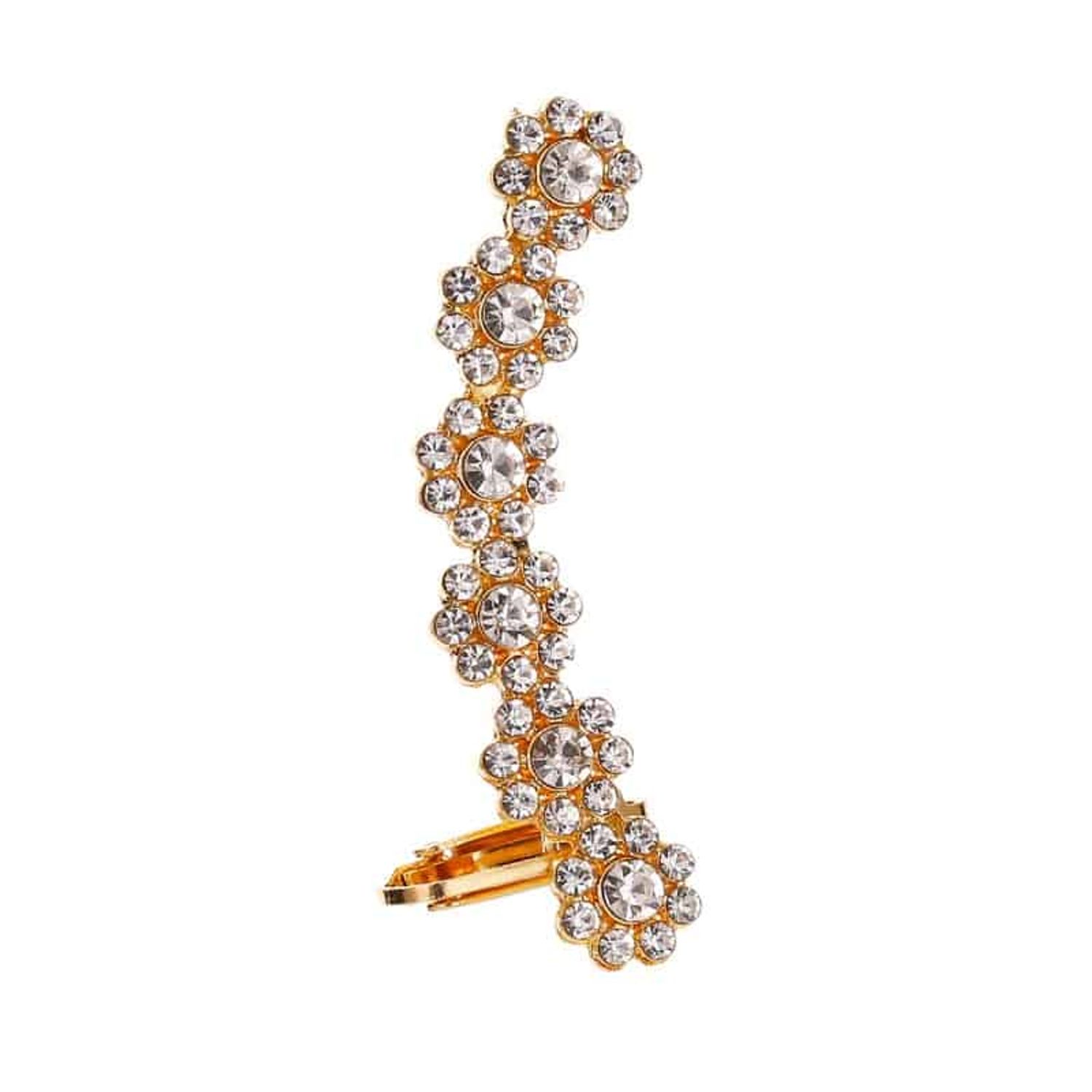Cercel ear cuff, auriu, cu pietre, Marge fotografia produsului