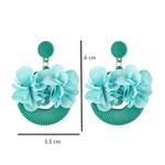 Cercei rotunzi cu floare, turquoise, Arvida C1 OUT fotografia produsului View 3 S