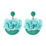 Cercei rotunzi cu floare, turquoise, Arvida C1 OUT fotografia produsului View 4 S