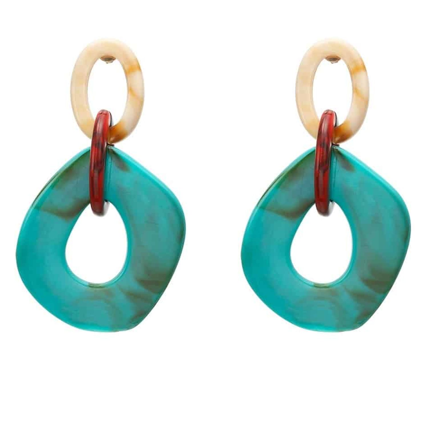 Cercei forme geometrice, turquoise, Mathia C6 fotografia produsului