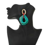 Cercei forme geometrice, turquoise, Mathia C6 fotografia produsului View 2 S