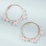 Cercei hoop, aurii, cu perle, Medeia C9 fotografia produsului