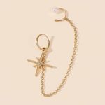 Cercel ear cuff, auriu, cu stea, Mayken C7 fotografia produsului View 2 S