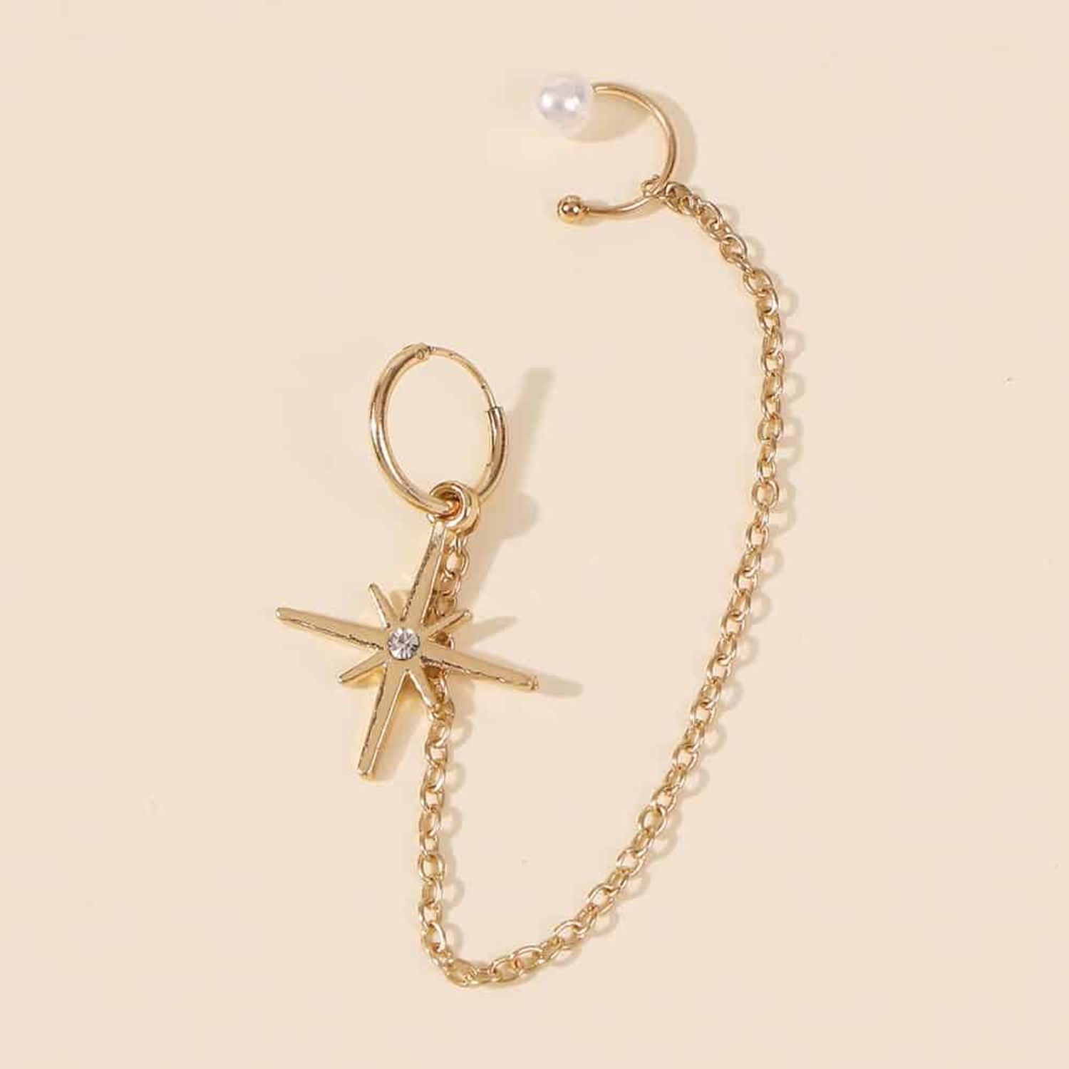 Cercel ear cuff, auriu, cu stea, Mayken C7 fotografia produsului View 2 L