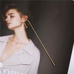 Cercel ear cuff, lung, auriu, Monja C20 fotografia produsului View 2 S