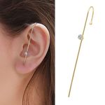 Cercel ear cuff, auriu, cu piatra, Monya C21 fotografia produsului