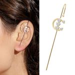 Cercel ear cuff, auriu, cu pietre, Monnet C21 fotografia produsului