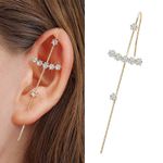 Cercel ear cuff, auriu, cu pietre, Monsine C21 fotografia produsului