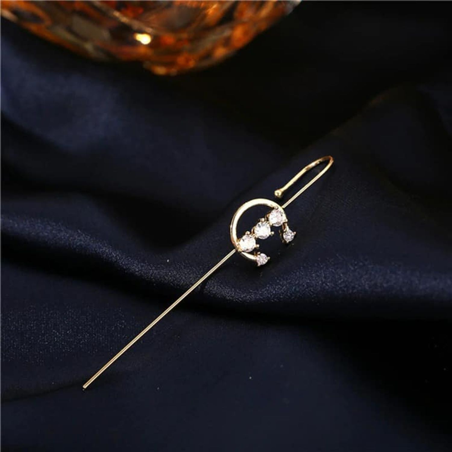 Cercel ear cuff, auriu, cu pietre, Monnet C21 fotografia produsului View 2 L