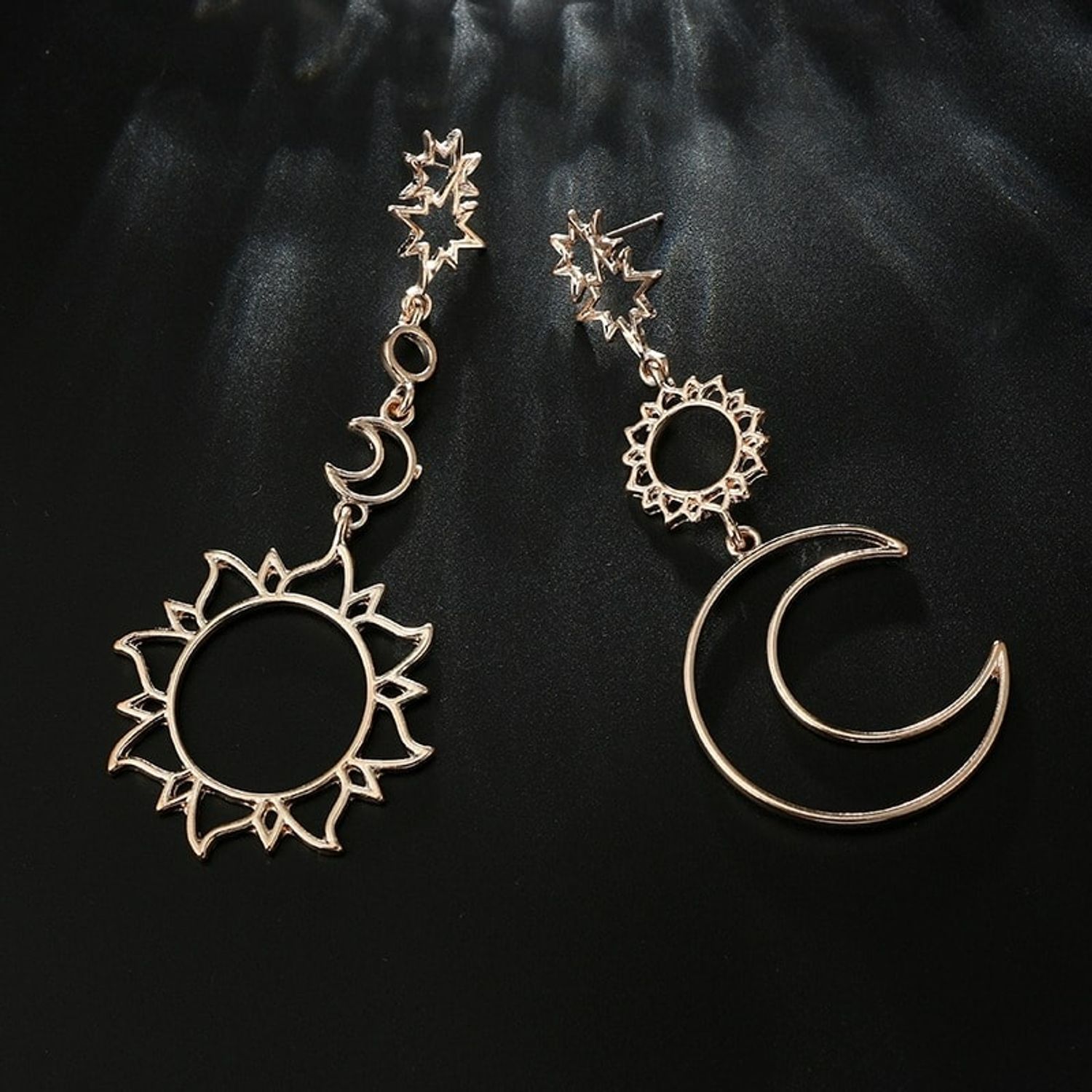Cercei rose gold, soare si luna, Olefine C8 OUT fotografia produsului View 5 L