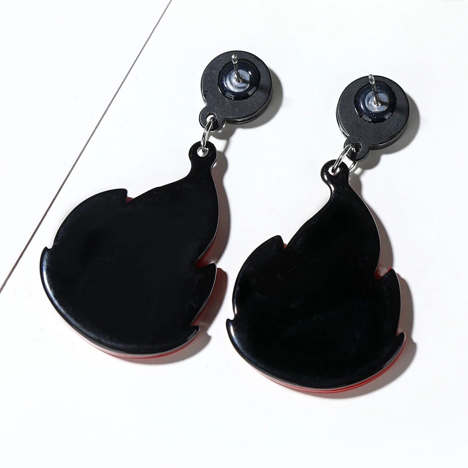 Cercei rosii, forma de flacara, Olivie C16 OUT fotografia produsului View 3 L