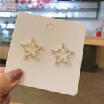 Cercei aurii, forma de stea, cu pietre, Pearly C9 fotografia produsului