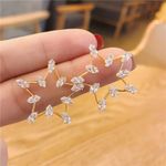 Cercei aurii, forma de stea, cu pietre, Pearly C9 fotografia produsului View 4 S