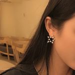 Cercei aurii, forma de stea, cu pietre, Pearly C9 fotografia produsului View 2 S