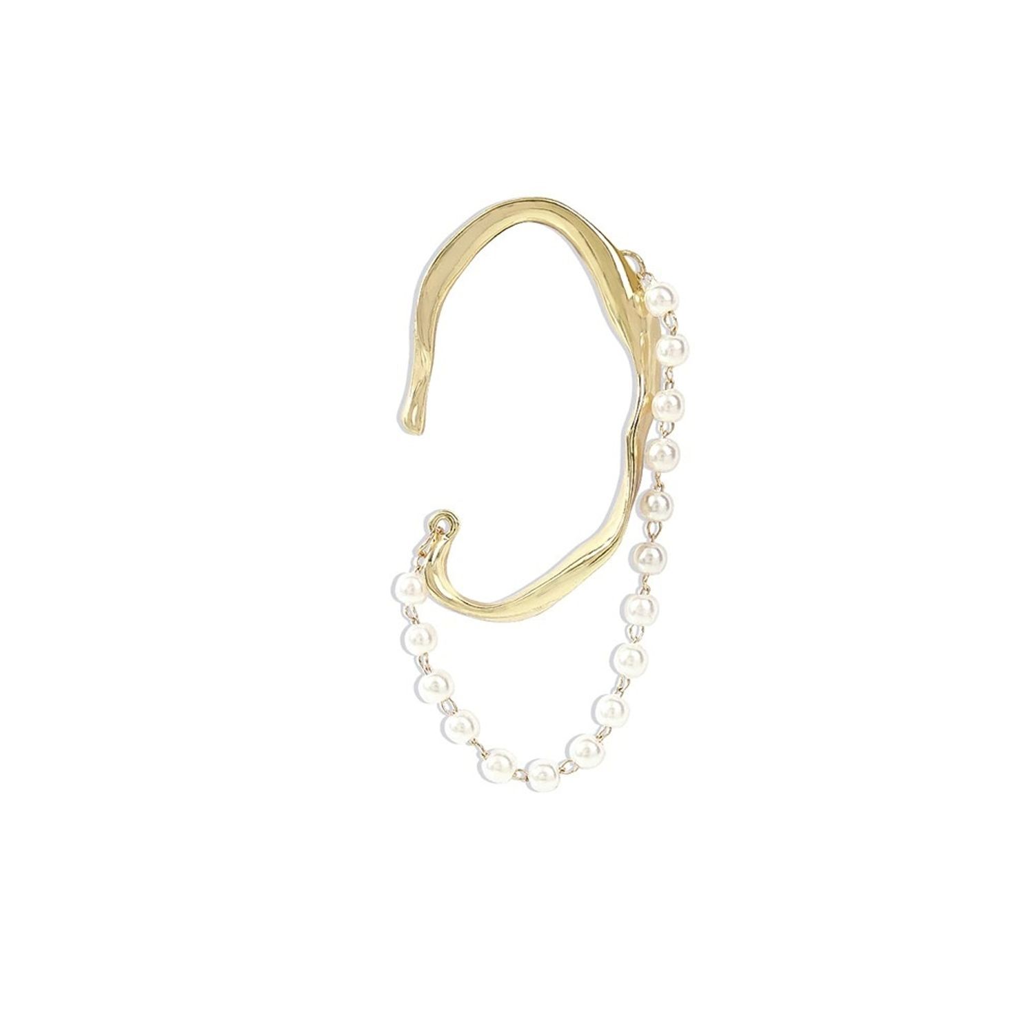 Cercel ear cuff, auriu, cu perle, Raino C9 fotografia produsului View 2 L