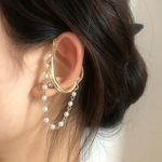 Cercel ear cuff, auriu, cu perle, Raino C9 fotografia produsului