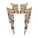 Cercei aurii, forma de fulger, cu pietre multicolore, Ricke C7 fotografia produsului