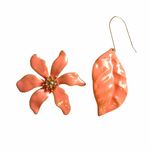 Cercei roz, floare si frunza, Rie C7 fotografia produsului