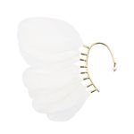 Cercel ear cuff, auriu, cu pene albe, Robina C2 fotografia produsului