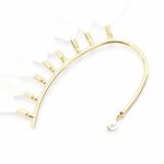 Cercel ear cuff, auriu, cu pene albe, Robina C2 fotografia produsului View 2 S