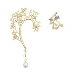 Cercei ear cuff, aurii, cu crengute, Robertine C2 fotografia produsului