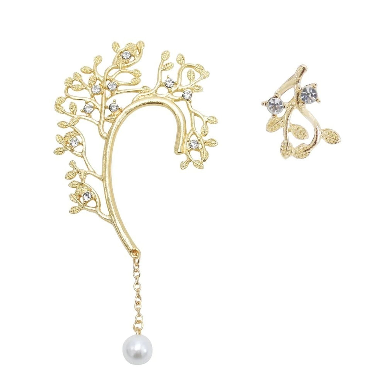Cercei ear cuff, aurii, cu crengute, Robertine C2 fotografia produsului