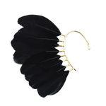 Cercel ear cuff, auriu, cu pene negre, Robin C2 fotografia produsului View 3 S