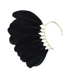 Cercel ear cuff, auriu, cu pene negre, Robin C2 fotografia produsului