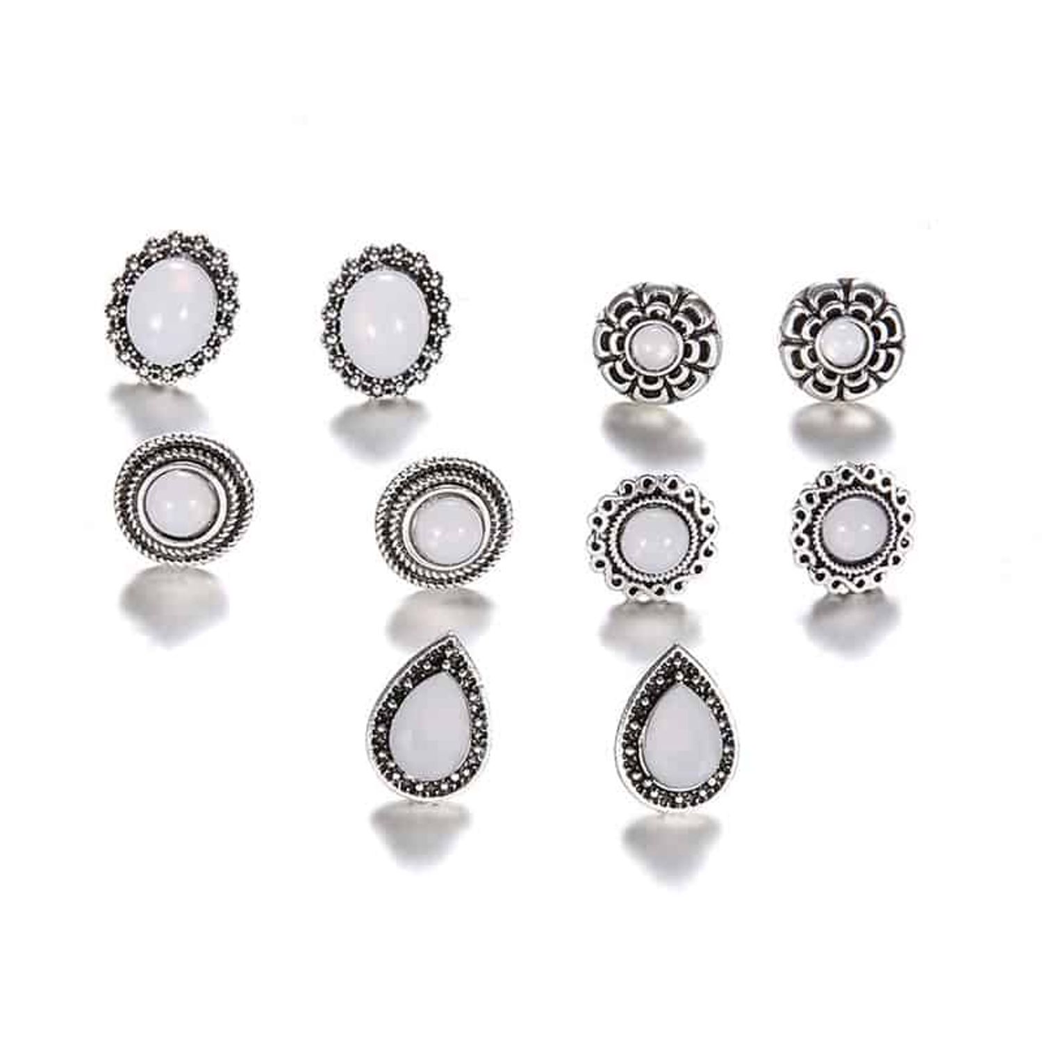 Set Cercei argintii, cu pietre, Anssi C22 fotografia produsului View 3 L