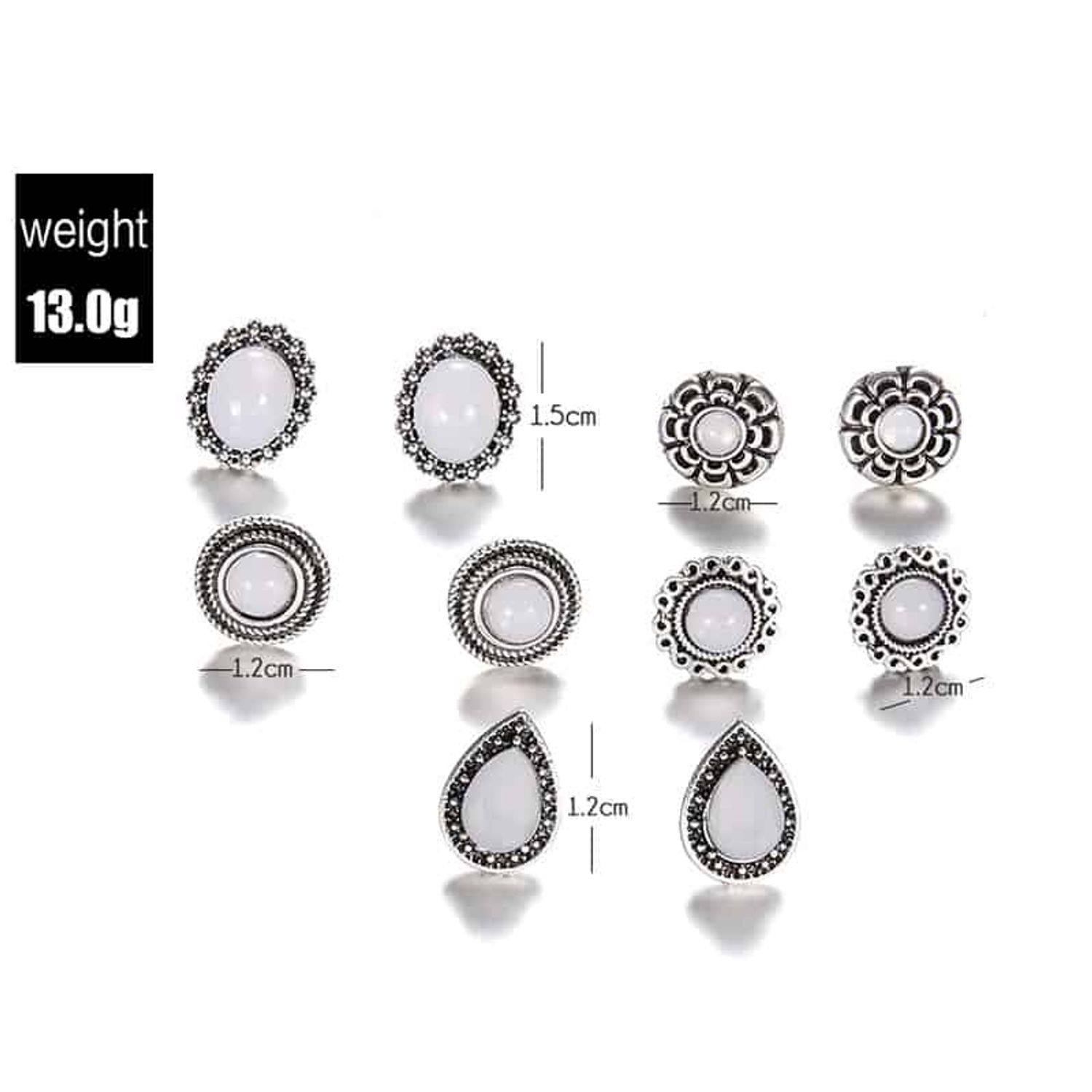 Set Cercei argintii, cu pietre, Anssi C22 fotografia produsului View 4 L