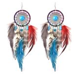 Cercei argintii, cu pene, Dream Catcher, Ritva C2 fotografia produsului