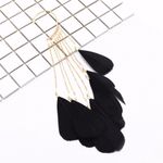 Cercel ear cuff, auriu, lung, cu pene negre, Rita C1 fotografia produsului View 2 S