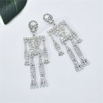 Cercei argintii, forma de schelet, cu pietre, Rosaura C6 fotografia produsului View 3 S