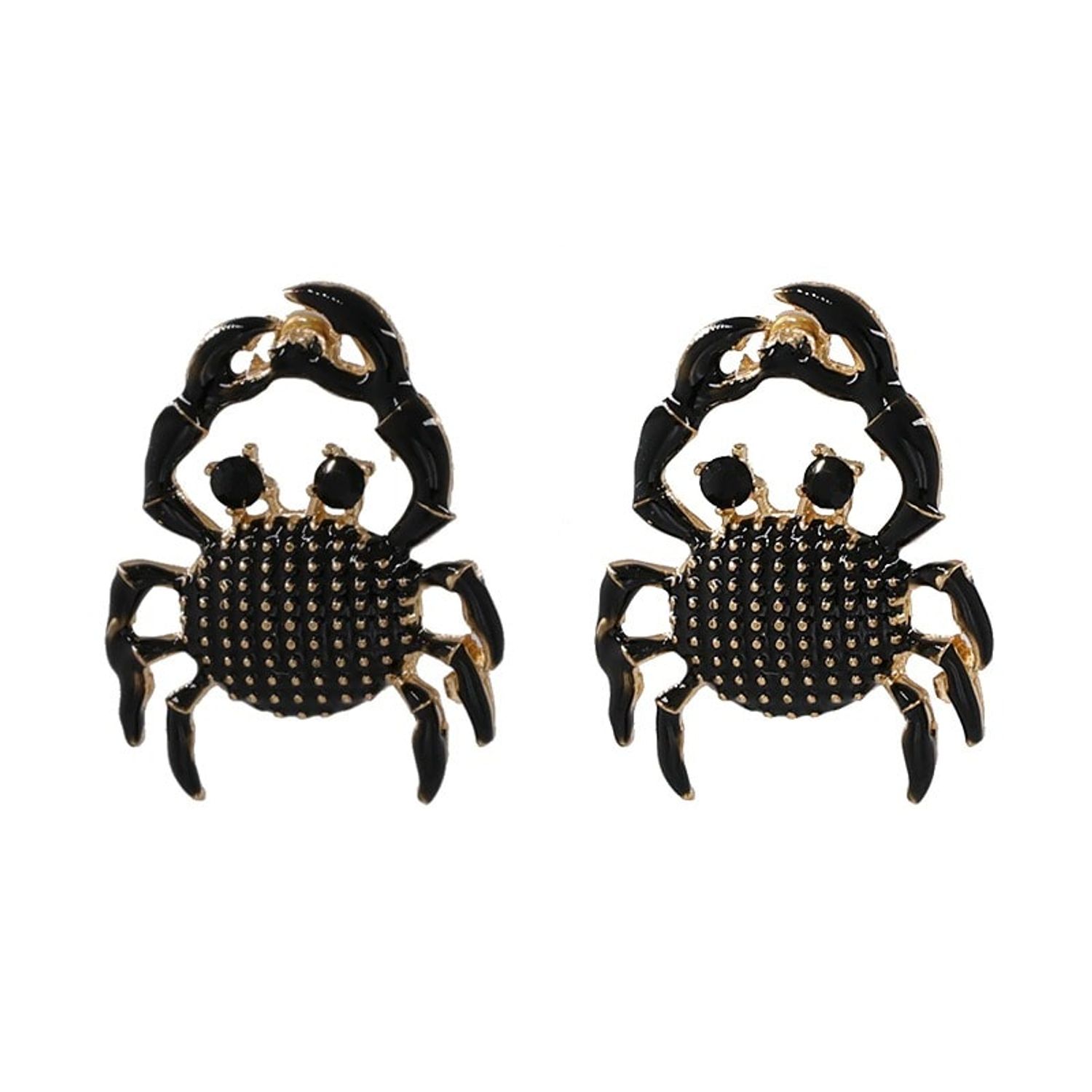 Cercei negri, forma de crab, Saina C2 fotografia produsului