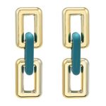 Cercei cu zale aurii si turquoise, Solvi C19 fotografia produsului