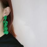 Cercei verzi, cu petale, Tarah C9 fotografia produsului View 3 S