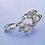 Cercei ear cuff, argintii, cu frunzulite, Thordis C19 fotografia produsului View 2 S