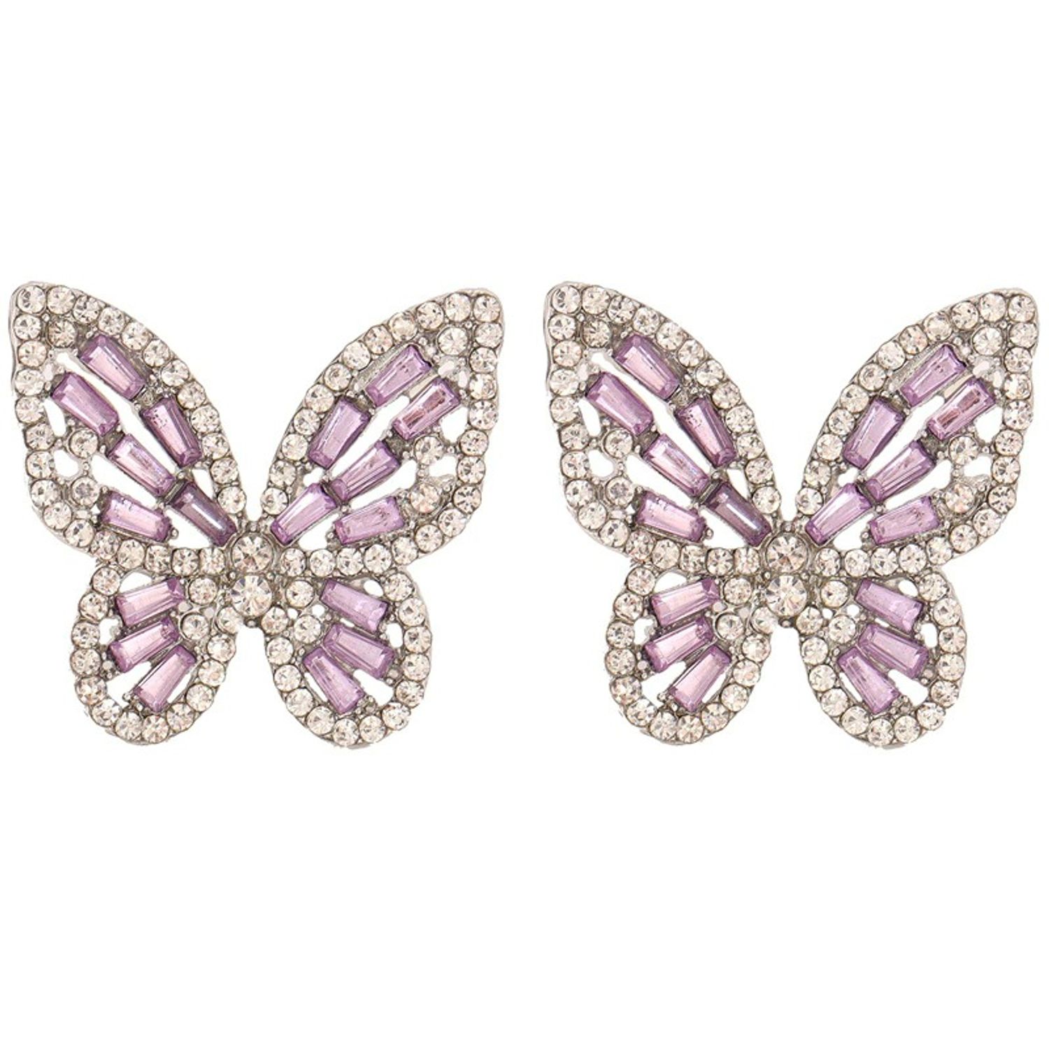 Cercei argintii, forma de fluture, cu pietre, Annelisa C10 fotografia produsului