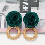 Cercei aurii, cu floare verde, Annete C3 fotografia produsului View 3 S