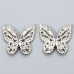 Cercei argintii, forma de fluture, cu pietre, Annelisa C10 fotografia produsului View 3 S
