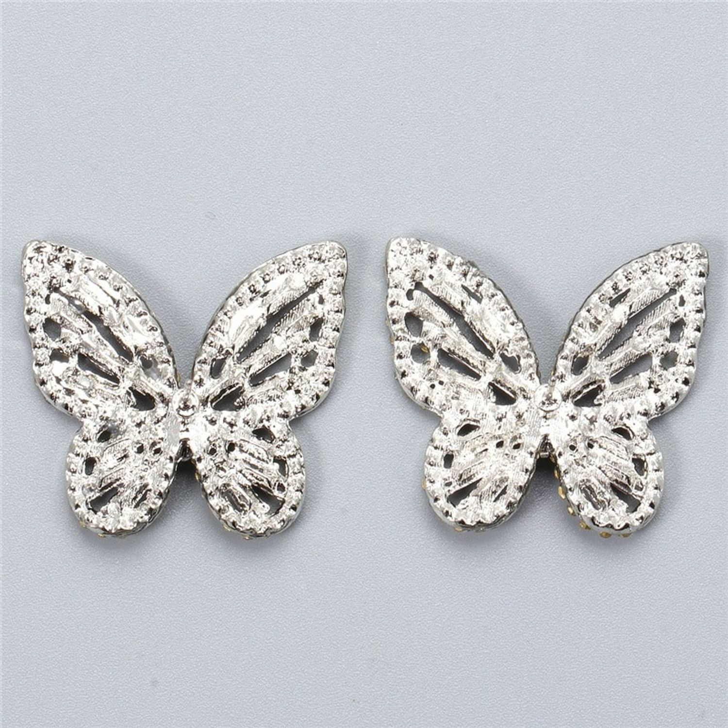 Cercei argintii, forma de fluture, cu pietre, Annelisa C10 fotografia produsului View 3 L