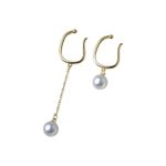 Cercei ear cuff, aurii, cu perle, Avia C17 fotografia produsului