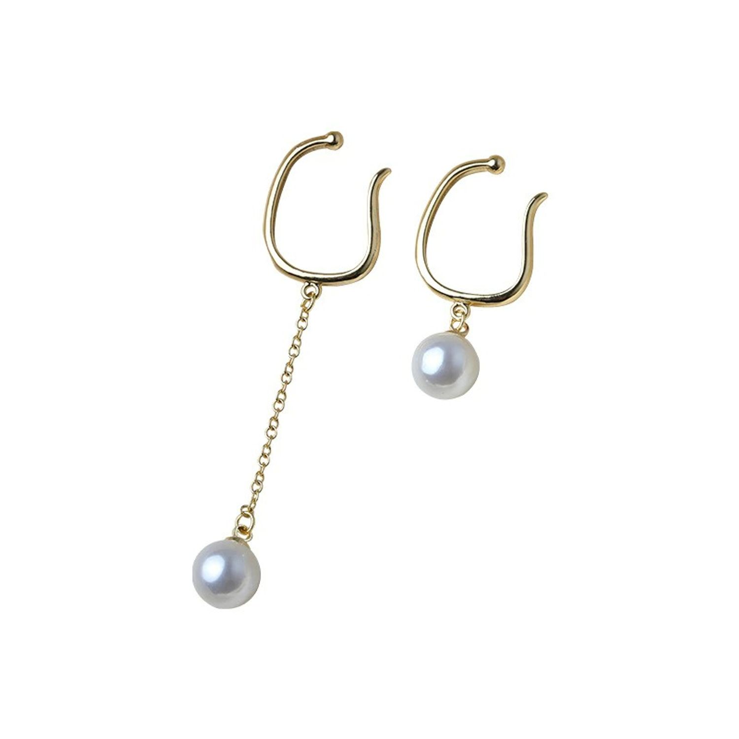 Cercei ear cuff, aurii, cu perle, Avia C17 fotografia produsului