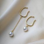 Cercei ear cuff, aurii, cu perle, Avia C17 fotografia produsului View 3 S