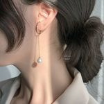 Cercei ear cuff, aurii, cu perle, Avia C17 fotografia produsului View 4 S