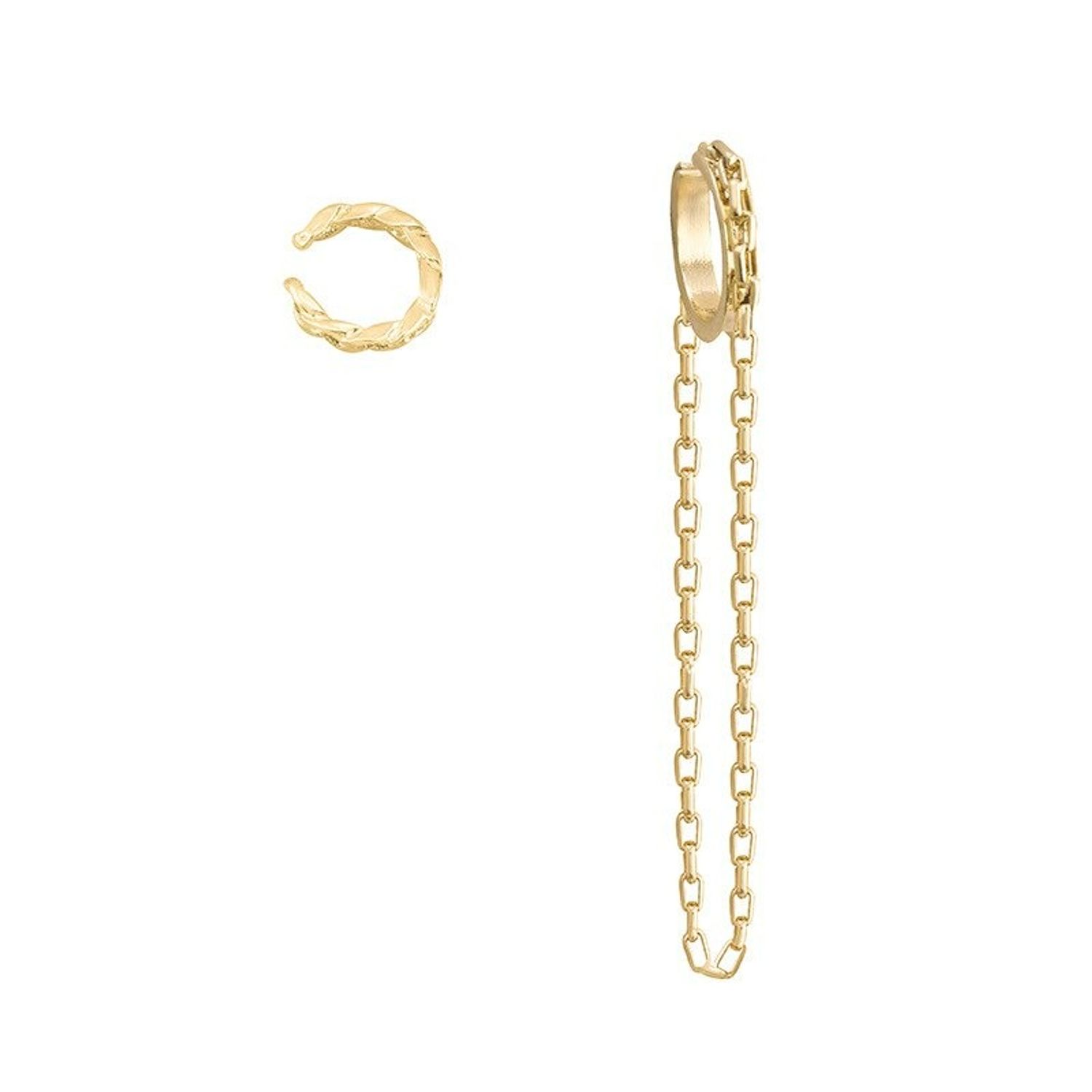 Cercei ear cuff, aurii, cu lant, Augustha C17 fotografia produsului View 2 L