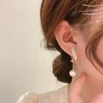 Cercei aurii, cu pietre si perla, Arnia C9 fotografia produsului View 5 S